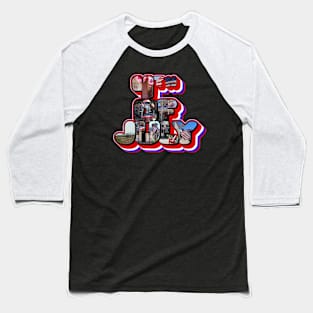 3D 4th Of July Big Letter Baseball T-Shirt